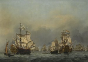 De fire dages kamp, ca. 1670 af Willem van de Velde the Younger