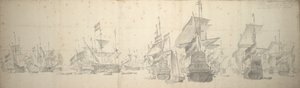 Krigsråd i den hollandske flåde ud for Terschelling, 7.-17. oktober 1658 af Willem van de the Elder Velde