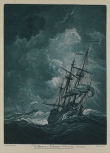 Et skib i stormvejr af Willem van de the Elder Velde