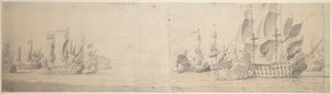 Beach og van Gents aktion af Willem van de the Elder Velde