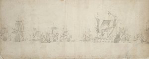 Den hollandske flåde efter krigsrådet, 8.-18. august 1665 af Willem van de the Elder Velde