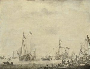 Kongeskibet og statsskibet sejler fra Moerdijk med Karl II
