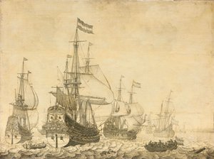 Havbillede med de hollandske krigsmænd