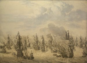 Slaget ved Scheveningen af Willem van de the Elder Velde