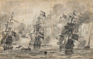 Slaget ved Scheveningen, 31. juli 1653: det sidste pas i slaget af Willem van de the Elder Velde