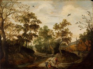 Udsigt over en landsby af Willem van den Bundel