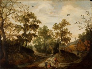 Udsigt over en landsby af Willem van den Bundel