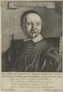Portræt af Antonius Schellingwou af Willem van der Laegh