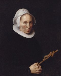 En dame holder et krucifiks af Willem van der Vliet