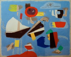 Viften på blå af Willi Baumeister