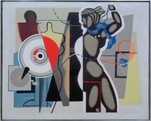 Kvinde med løftet arm af Willi Baumeister