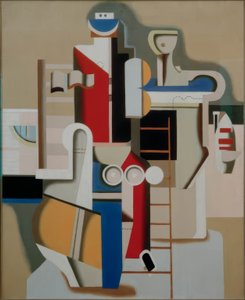 Svømmer ved stigen af Willi Baumeister