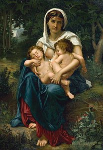 Velgørenhed (chromolitho) af William Adolphe (after) Bouguereau