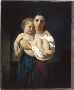 Den ældre søster, reduktion af William-Adolphe Bouguereau