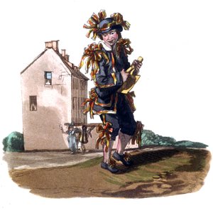 Skorstensfejerens dreng i 1. maj-kjole, ca. 1820 (gravering) af William (after) Alexander