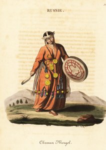 Kvindelig tryllekunstner eller shaman, mongolske folk