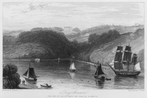 Tregothnan, sædet for jarlen af Falmouth (gravering)