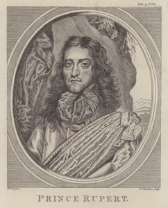 Prins Rupert af Rhinen, tysk soldat, der kæmpede på den royalistiske side i den engelske borgerkrig (gravering) af William (after) Dobson
