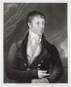 Portræt af Charles Brockden Brown (1771-1810), graveret af John B. Forrest (1814-70) (stik) af William (after) Dunlap