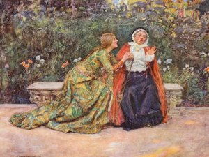 Shakespeares Romeo og Julie: Akt II, Scene V (farvelitografi)