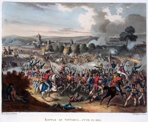 Arthur Wellesley (1769-1852) Lord Wellington Entering Salamanca, indgraveret af J.C. Stadler, udgivet 1818 (akvatint)