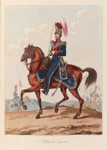 Sixteenth Lancers (akvatint, farvet)