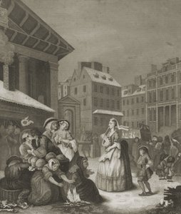 Morgen - Londons gader af William (after) Hogarth