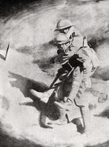 Poilu og Tommy efter maleriet af Sir William Orpen. af William (after) Orpen