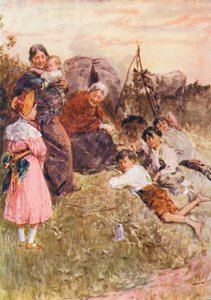 Illustration til Møllen på flossen af George Eliot (farvelitografi)