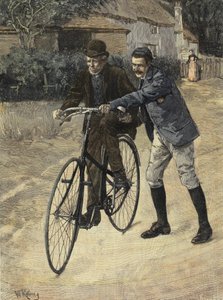 At lære den gamle far”. Gravering fra W. Raineys aquerelle. 1893."