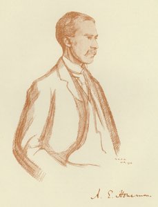A E Housman, portræt (litho) af William (after) Rothenstein