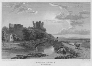 Brough Castle, Westmoreland (gravering) af William (after) Westall