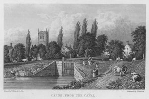 Calne, fra kanalen (gravering) af William (after) Westall