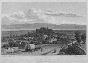 Lancaster, fra syd (gravering) af William (after) Westall