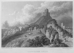 Launceston Castle (gravering) af William (after) Westall
