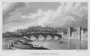 Newport, Monmouthshire (gravering) af William (after) Westall