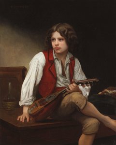 Italiensk med mandolin, 1870 af William Adolphe Bouguereau