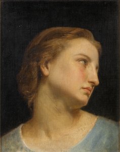 Study of a Womans Head (olie på lærred) af William-Adolphe Bouguereau