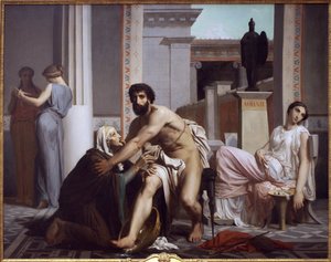 Ulysses genkendt af sin sygeplejerske, Euryclee af William Adolphe Bouguereau