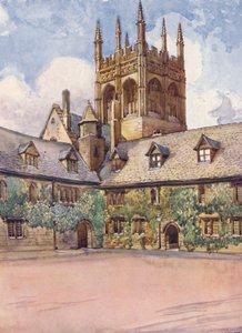 "Mob quad", Merton College (farvelitografi)