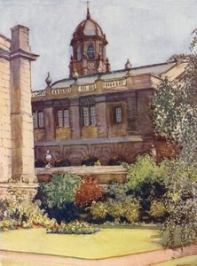 Sheldonian Theatre og Bodleian Library fra rektors have, Exeter College (farvelitografi) af William Ainsworth Wildman