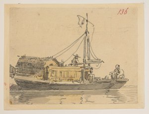 136. Et skrammel, fra et album med 372 tegninger af landskaber, kystlinjer, kostumer og hverdagsliv lavet under Lord Macartneys ambassade til kejseren af Kina, mellem 1792 og 1794 (blyant og akvarel på papir) af William Alexander