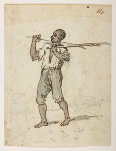 14 Indbygger i St. Jago.  fra et album med 372 tegninger af landskaber, kystlinjer, kostumer og hverdagsliv lavet under Lord Macartneys ambassade til Kinas kejser, mellem 1792 og 1794 (blyant og akvarel på papir) af William Alexander