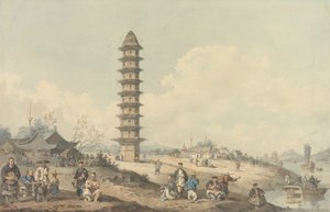 Byen Lin Tsin, Shantung, med udsigt over Canal Grande af William Alexander