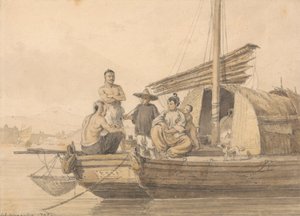 Fiskere på en junk af William Alexander