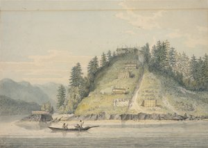 Landsby med venlige indianere, ved indgangen til Bute