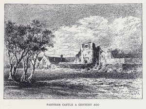 Farnham Castle for et århundrede siden (gravering)