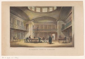 Bibliotheek van Plymouth Plymouth Public Library (titel på objekt) af William Alexander Le Petit