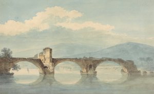 En bro over Arno (?) af William Alfred Delamotte