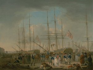 Husarer går om bord i Deptford af William Anderson